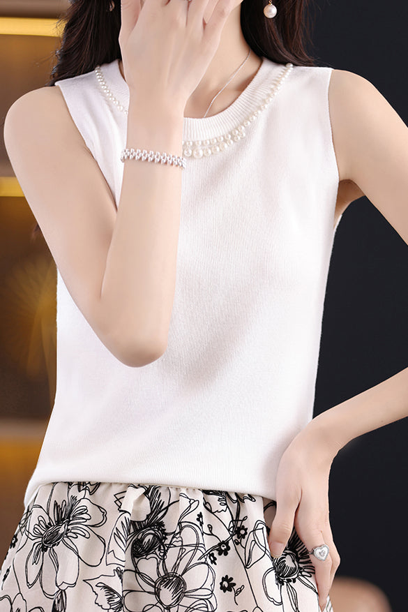 French Round Neck Knit Vest - liwisi