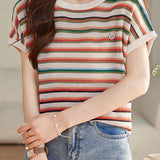Colorful Striped Knit Sweater - liwisi