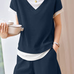 Casual Faux Two-Piece Set - liwisi