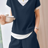 Casual Faux Two-Piece Set - liwisi