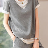 Casual Faux Two-Piece Set - liwisi