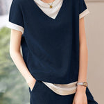 Casual Faux Two-Piece Set - liwisi