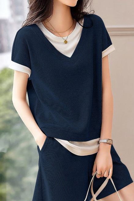 Casual Faux Two-Piece Set - liwisi