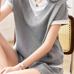 Casual Faux Two-Piece Set - liwisi