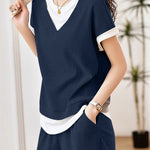 Casual Faux Two-Piece Set - liwisi