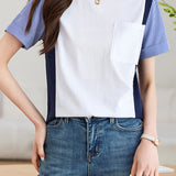 Striped Color Block T-Shirt - liwisi