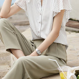 Striped Short Sleeve Shirt - liwisi