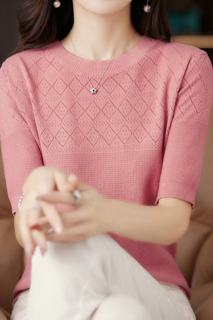 Knit Short Sleeve Top - liwisi