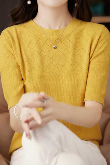 Knit Short Sleeve Top - liwisi