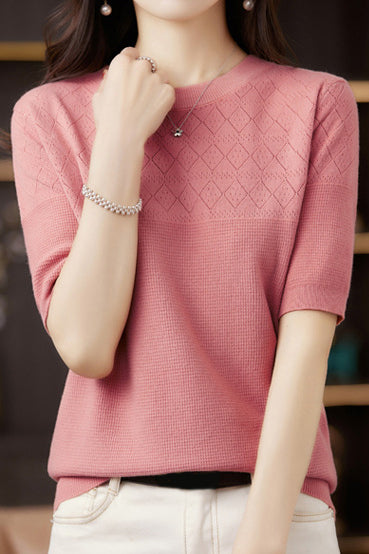 Knit Short Sleeve Top - liwisi