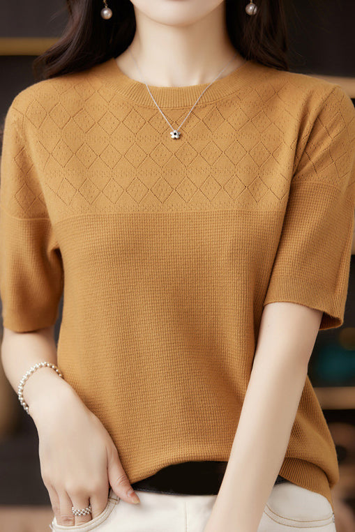 Knit Short Sleeve Top - liwisi