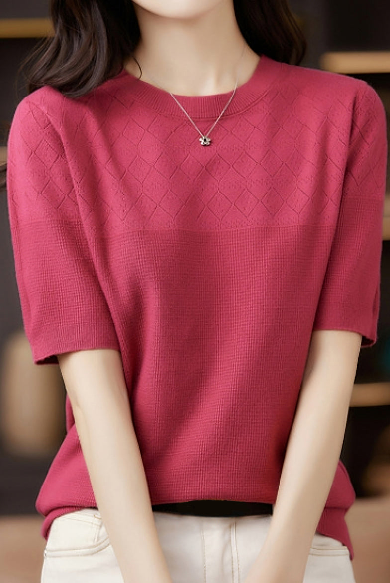 Knit Short Sleeve Top - liwisi