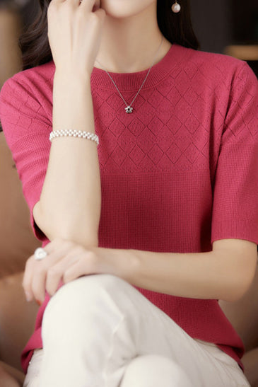 Knit Short Sleeve Top - liwisi