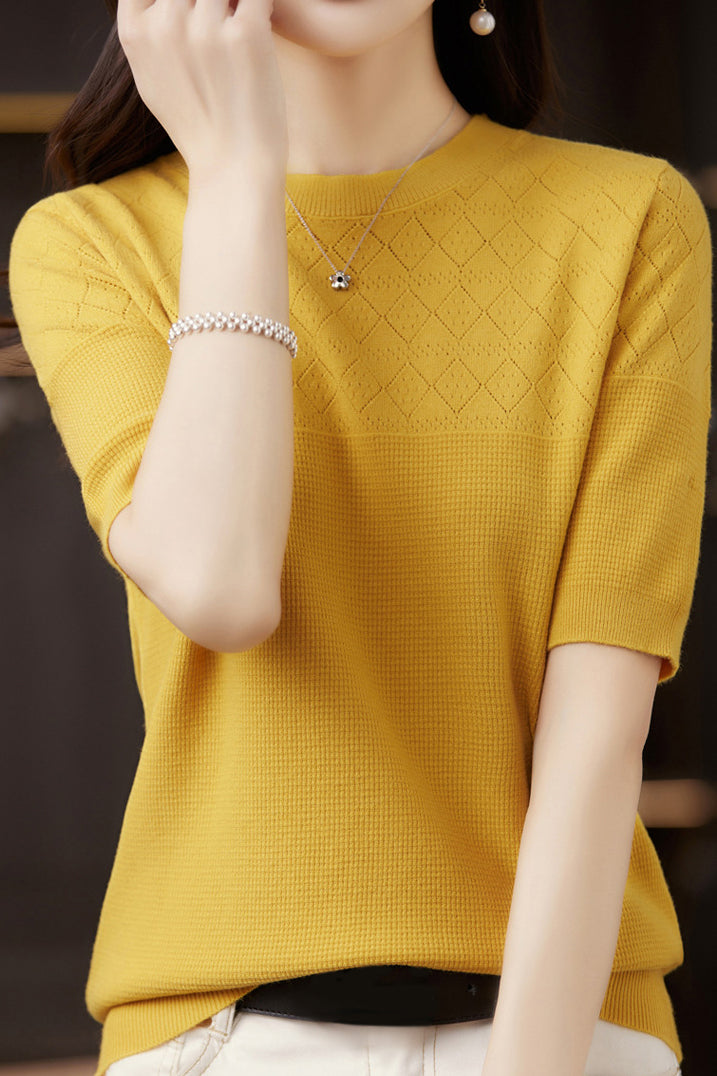Knit Short Sleeve Top - liwisi
