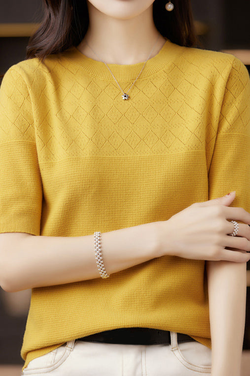 Knit Short Sleeve Top - liwisi