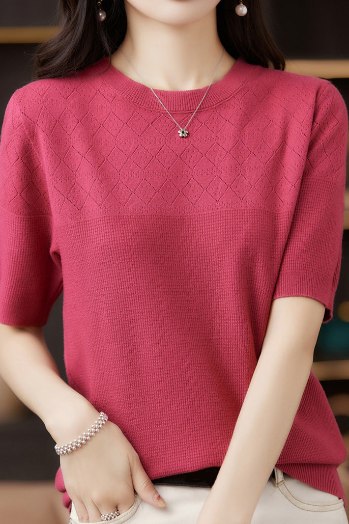 Knit Short Sleeve Top - liwisi