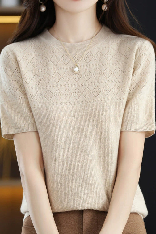 Knit Short Sleeve Top - liwisi