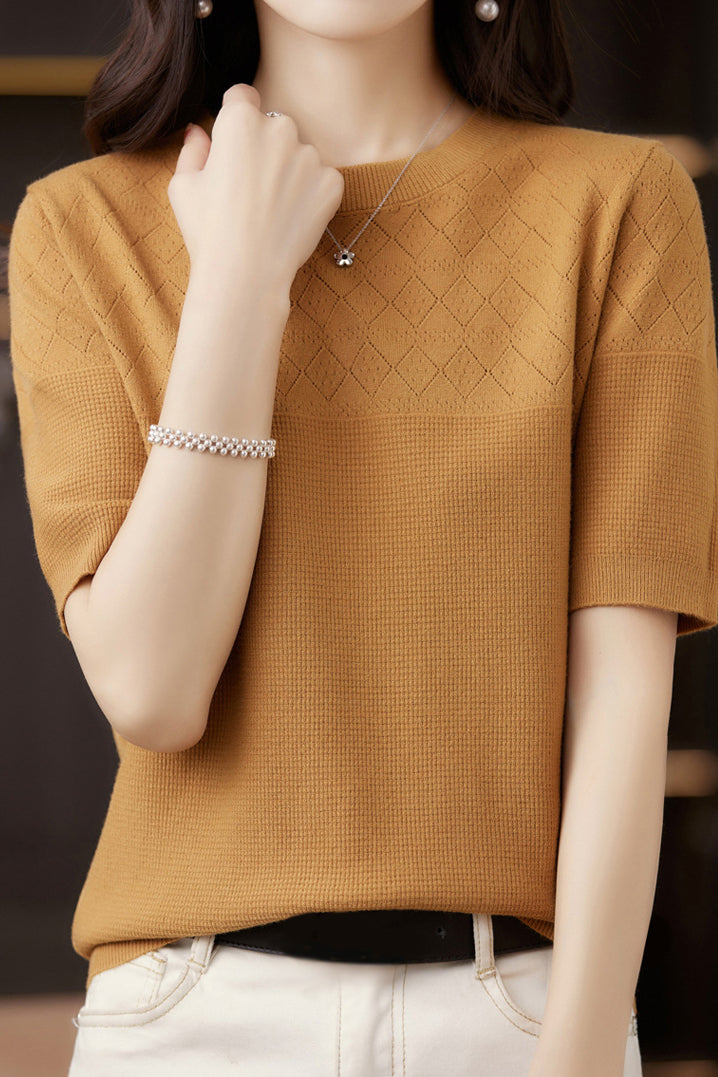 Knit Short Sleeve Top - liwisi