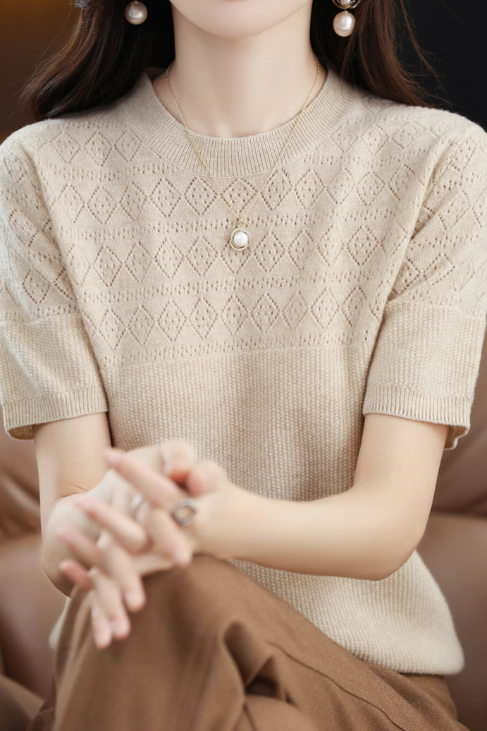 Knit Short Sleeve Top - liwisi