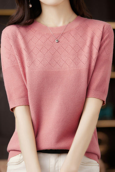 Knit Short Sleeve Top - liwisi