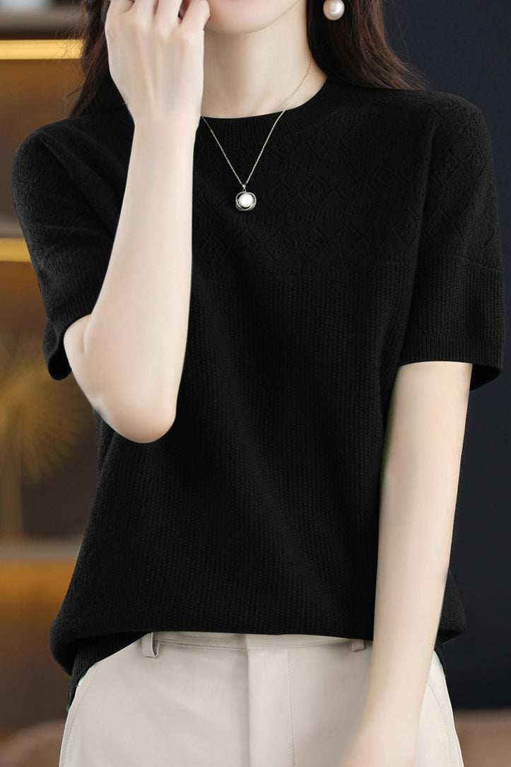 Knit Short Sleeve Top - liwisi