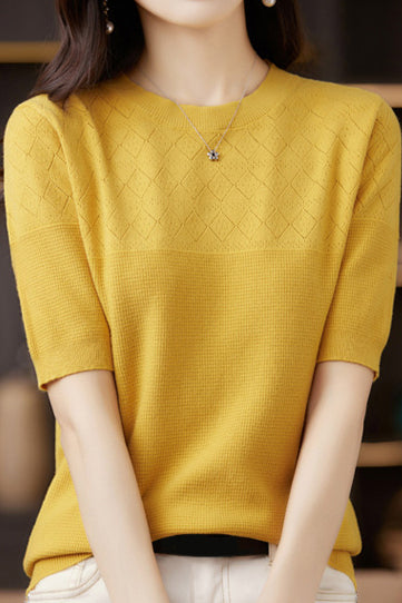 Knit Short Sleeve Top - liwisi