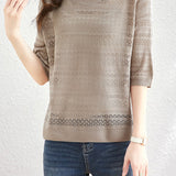 Solid Color Simple Knit Top - liwisi