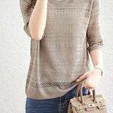 Solid Color Simple Knit Top - liwisi