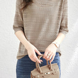 Solid Color Simple Knit Top - liwisi