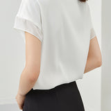 Fashionable Chiffon Short Sleeve Top - liwisi