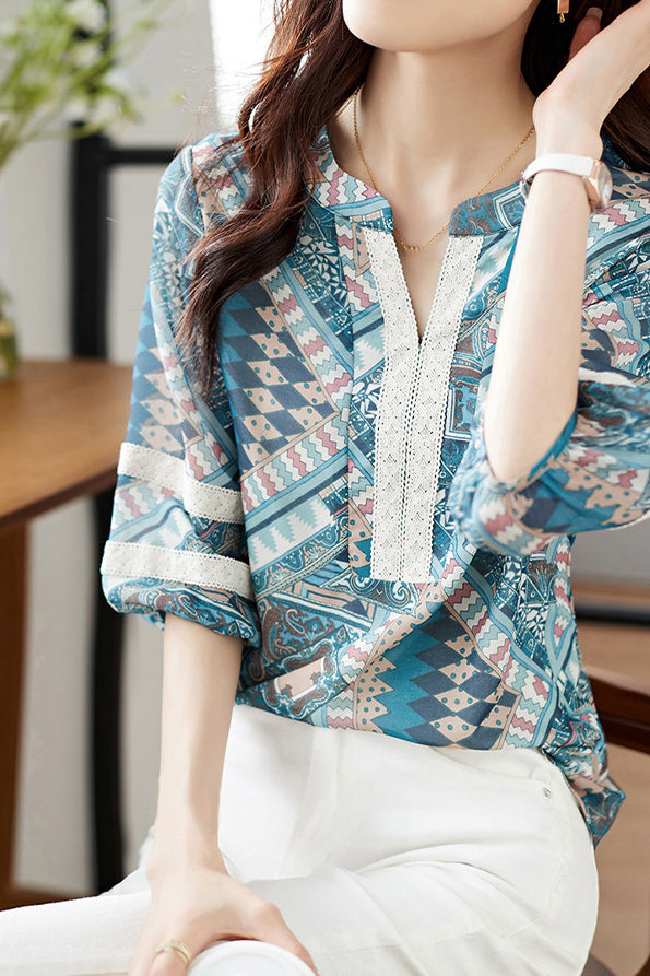 Lightweight Lace Trim Shirt - liwisi