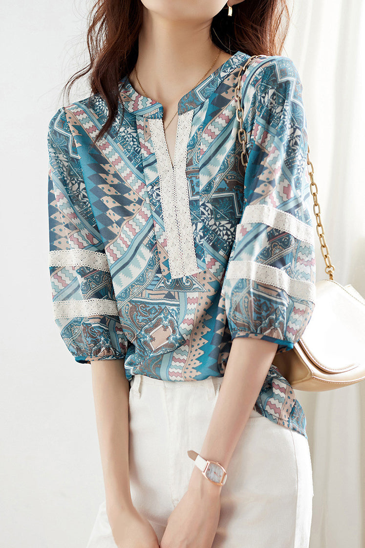 Lightweight Lace Trim Shirt - liwisi