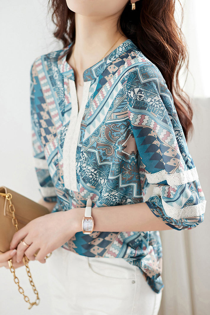 Lightweight Lace Trim Shirt - liwisi