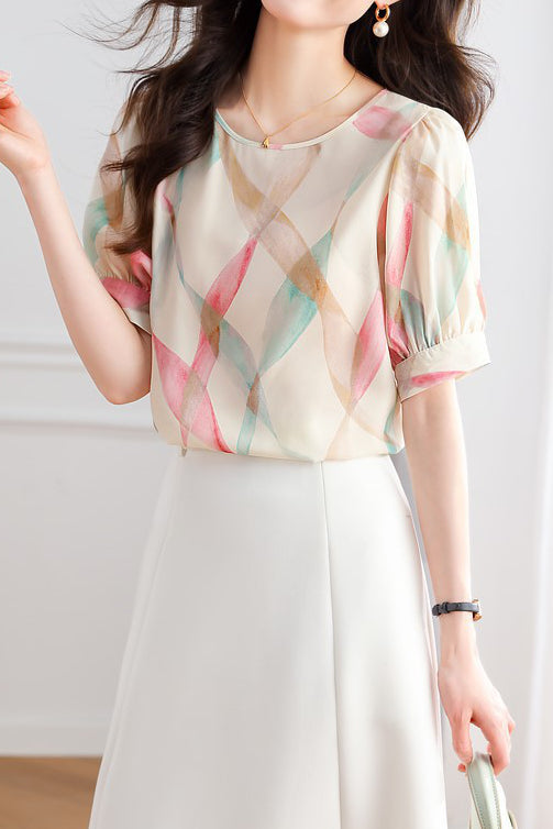 Elegant Printed Chiffon Shirt - liwisi