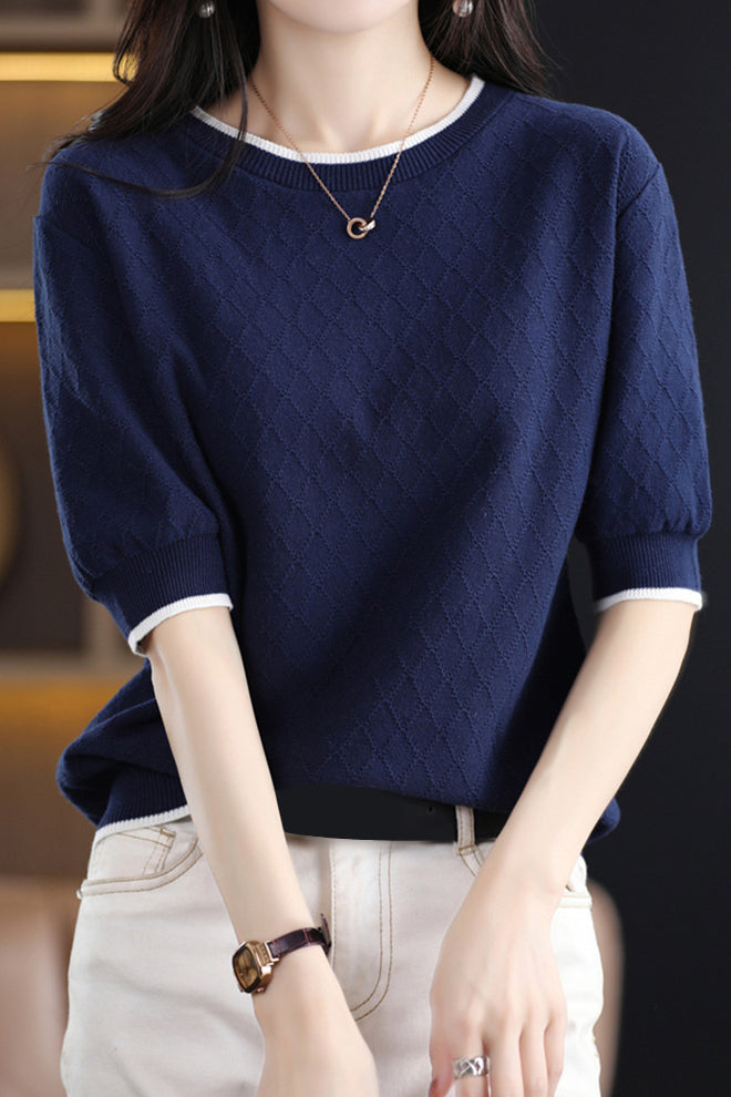 Diamond Pattern Knit Top - liwisi