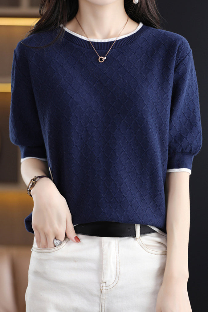 Diamond Pattern Knit Top - liwisi
