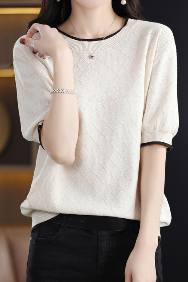 Diamond Pattern Knit Top - liwisi