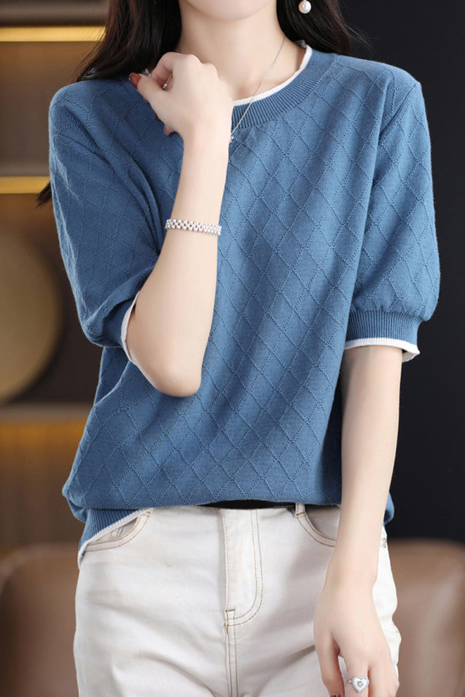 Diamond Pattern Knit Top - liwisi