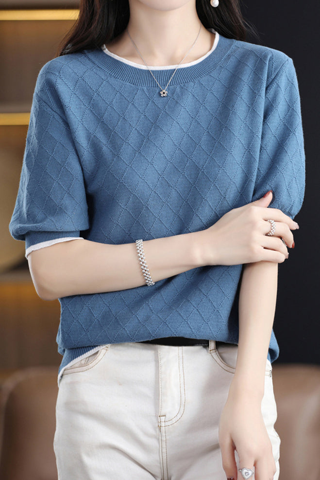Diamond Pattern Knit Top - liwisi