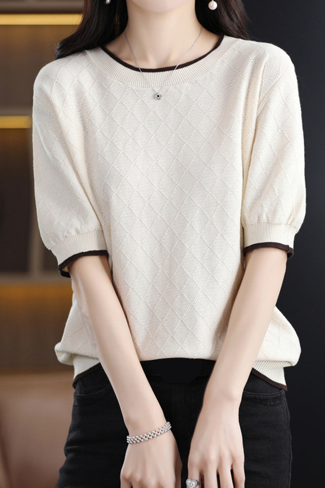 Diamond Pattern Knit Top - liwisi