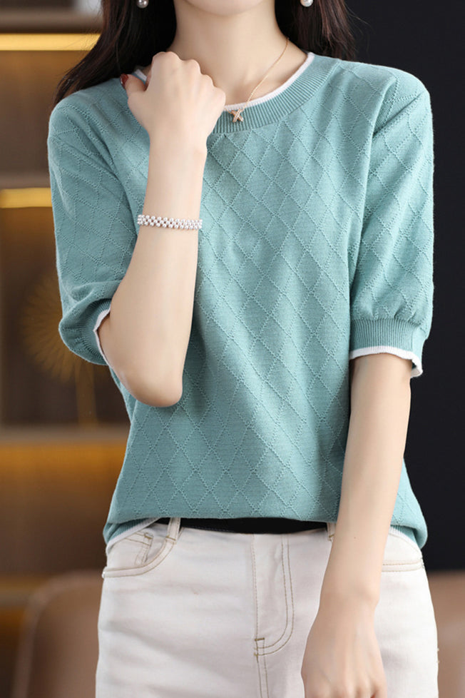 Diamond Pattern Knit Top - liwisi