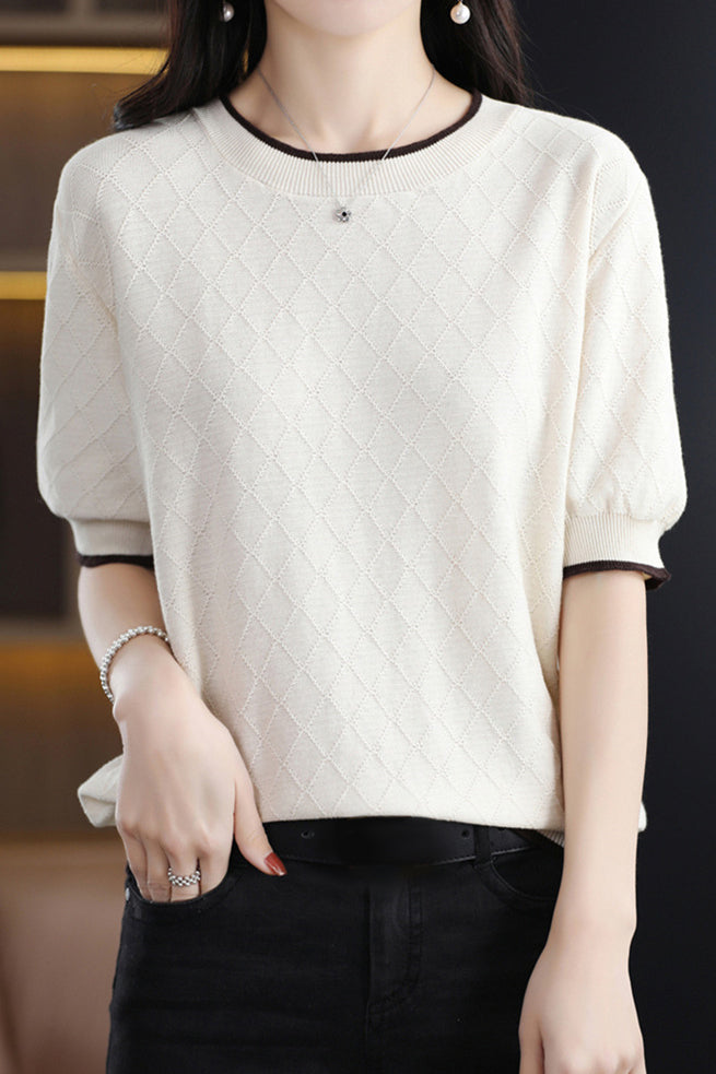 Diamond Pattern Knit Top - liwisi