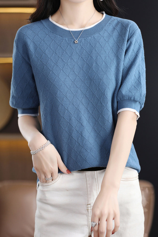 Diamond Pattern Knit Top - liwisi