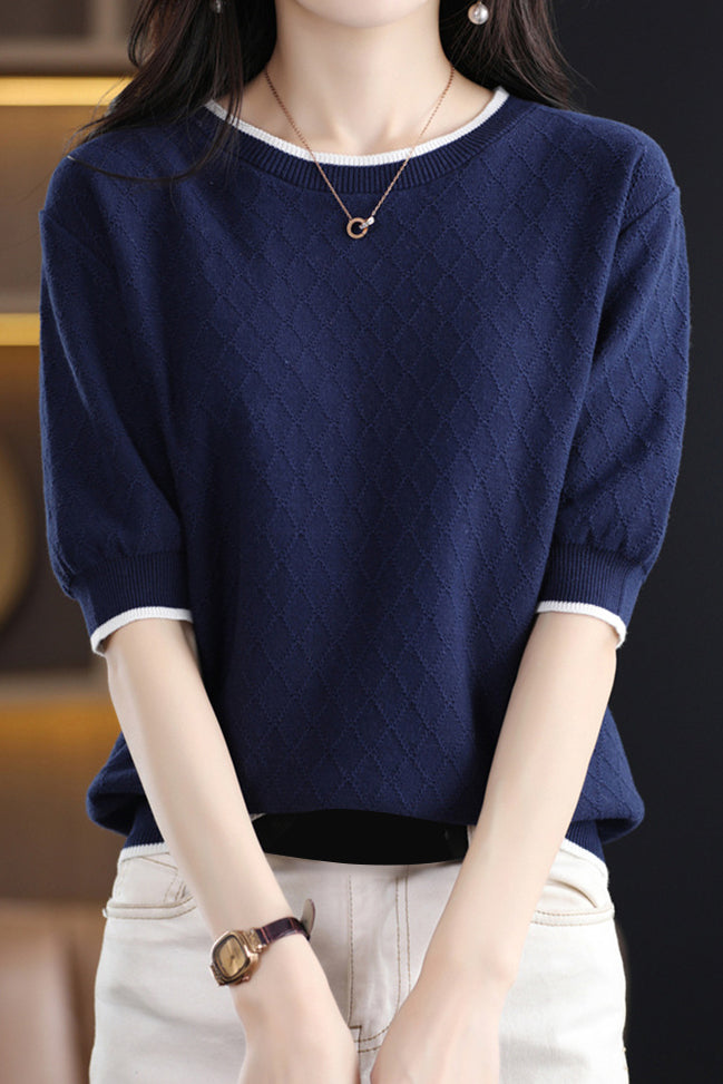 Diamond Pattern Knit Top - liwisi