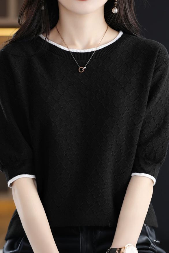 Diamond Pattern Knit Top - liwisi