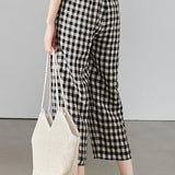 Casual Plaid Wide-Leg Pants - liwisi
