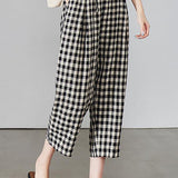 Casual Plaid Wide-Leg Pants - liwisi