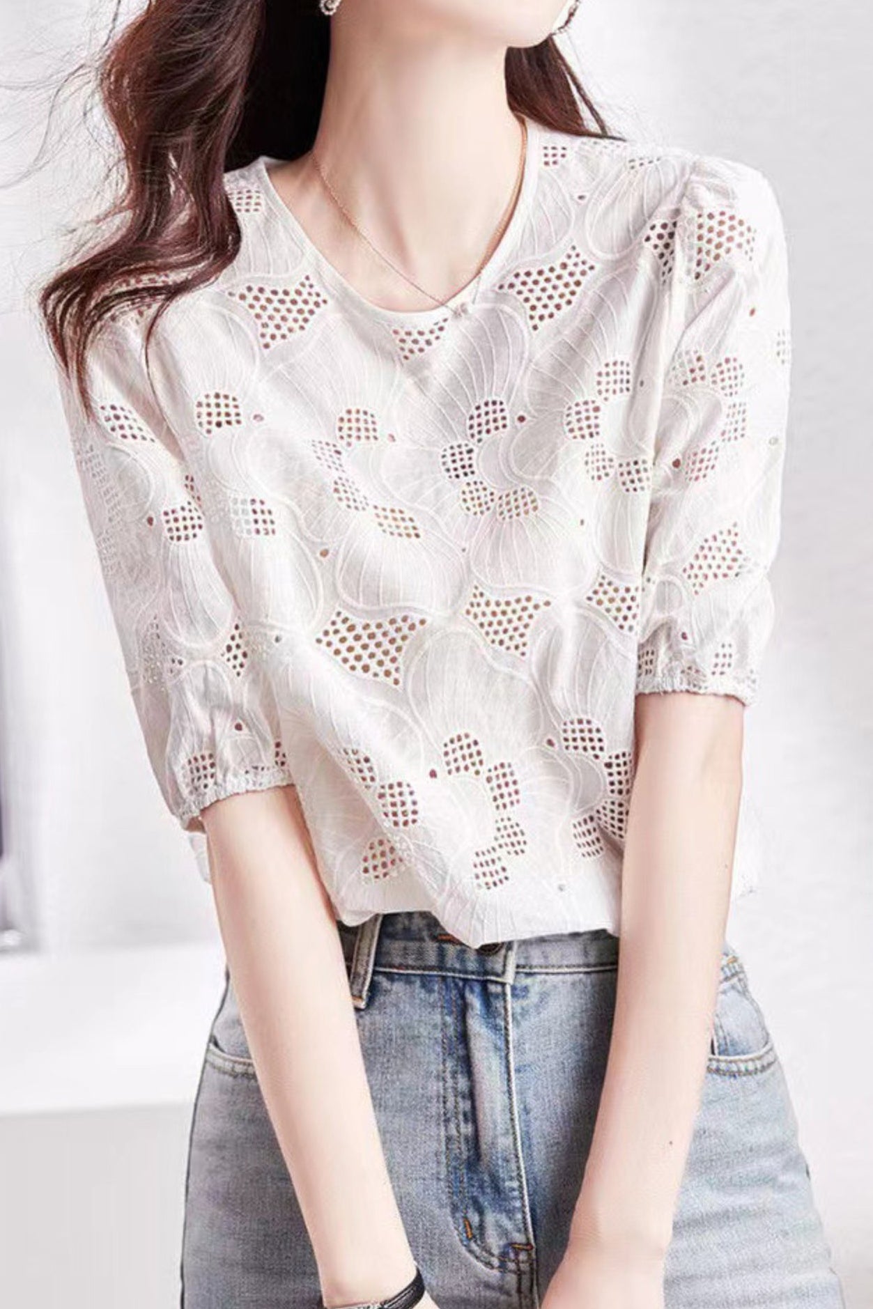Breathable Hollow-Out T-Shirt - liwisi