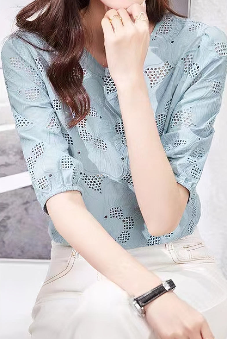 Breathable Hollow-Out T-Shirt - liwisi