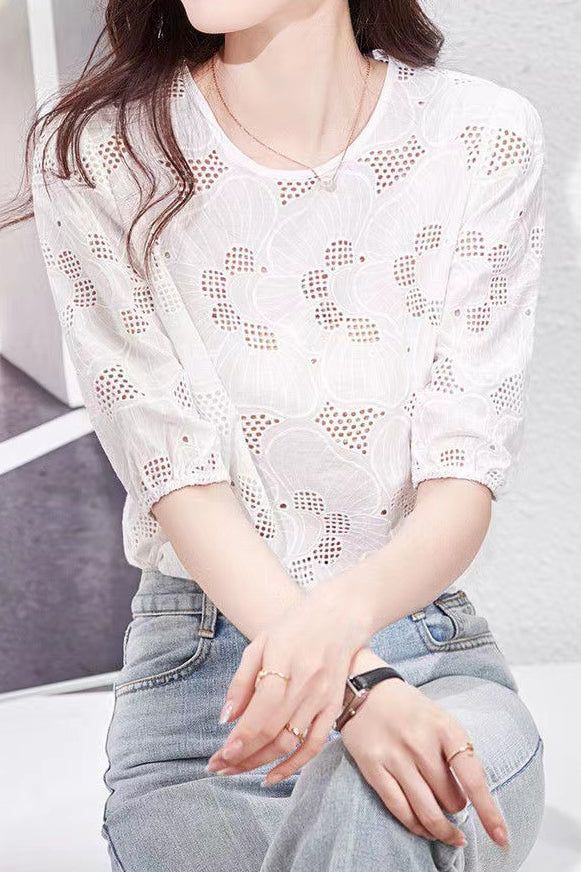 Breathable Hollow-Out T-Shirt - liwisi